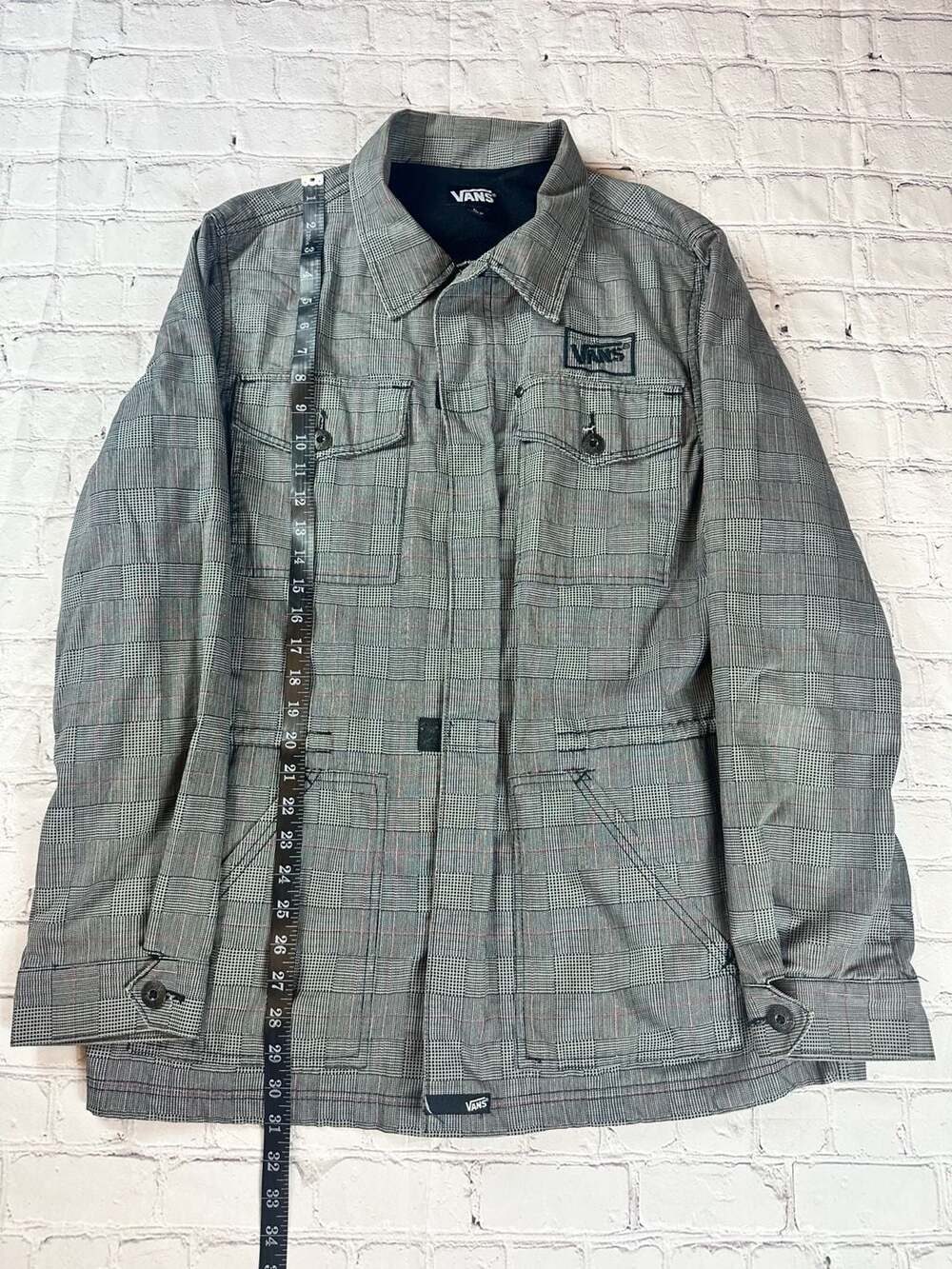 Vans Off The Wall Gray Glen Plaid Field Chore Jacket